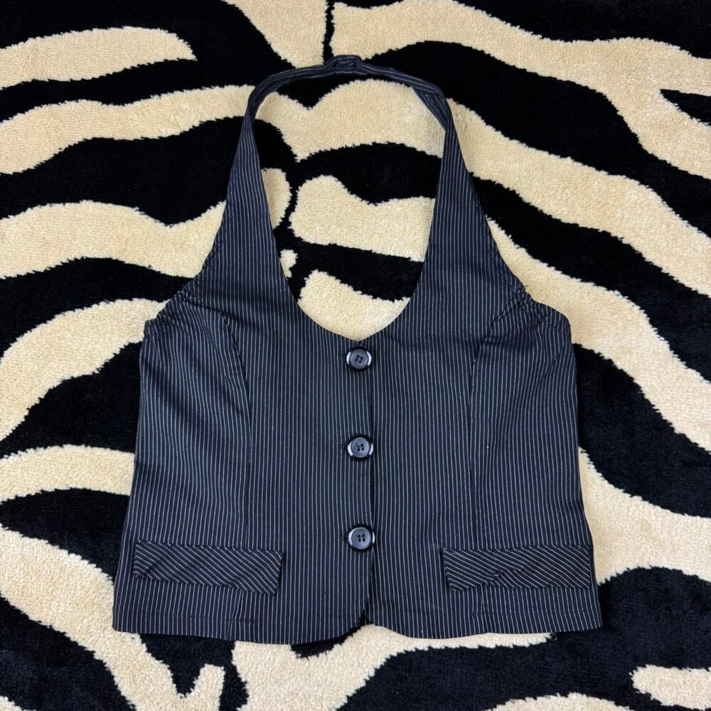 ★pinstripe halter vest top ★